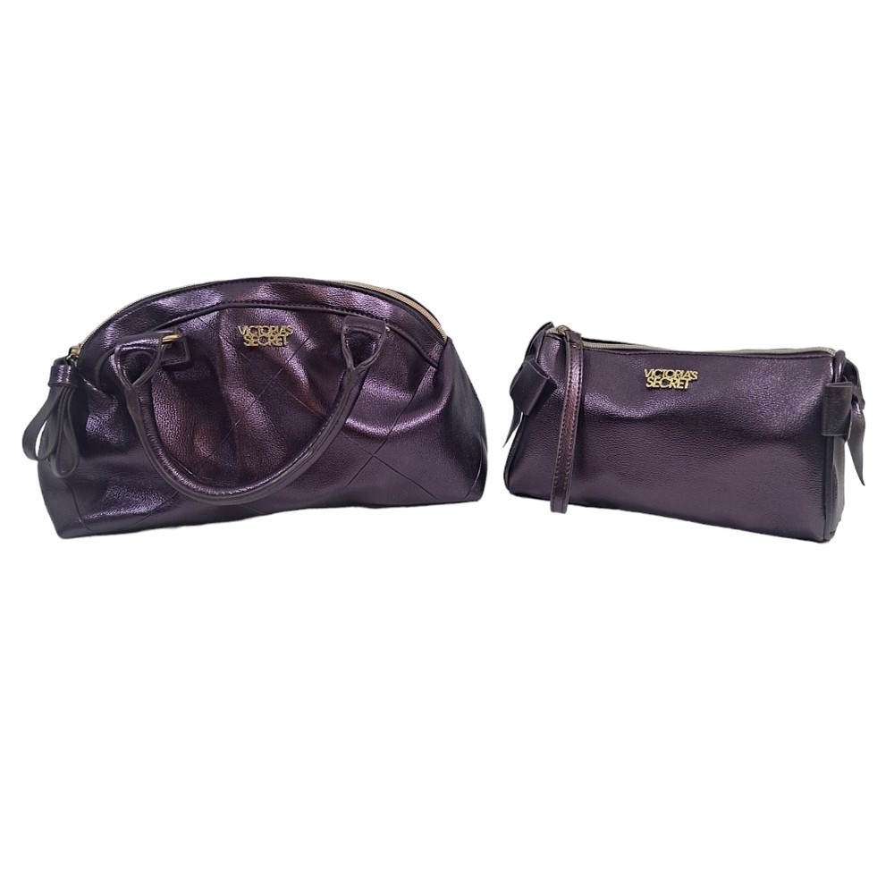 Victoria Secret Purple Travel Cosmetic Bags Set Of 2